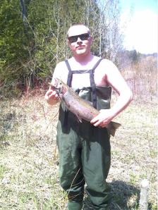 The boy with his Rainbow Trout!